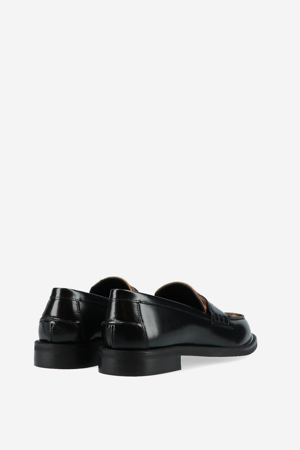 Leather printed suede loafers