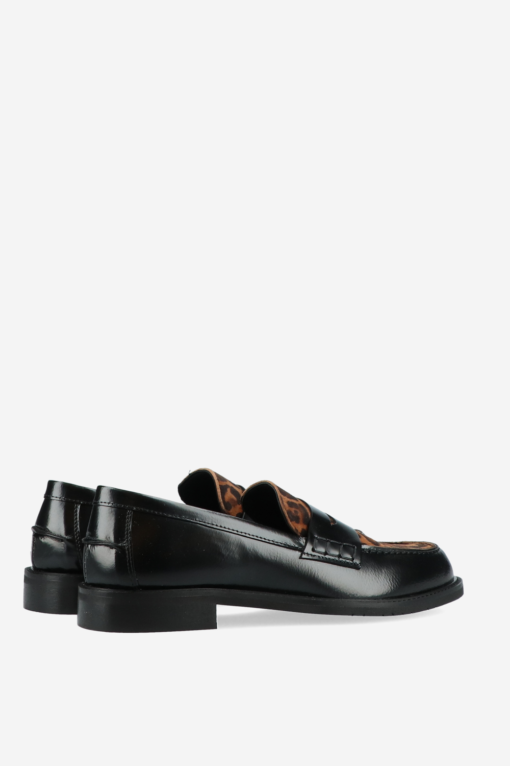 Leather printed suede loafers
