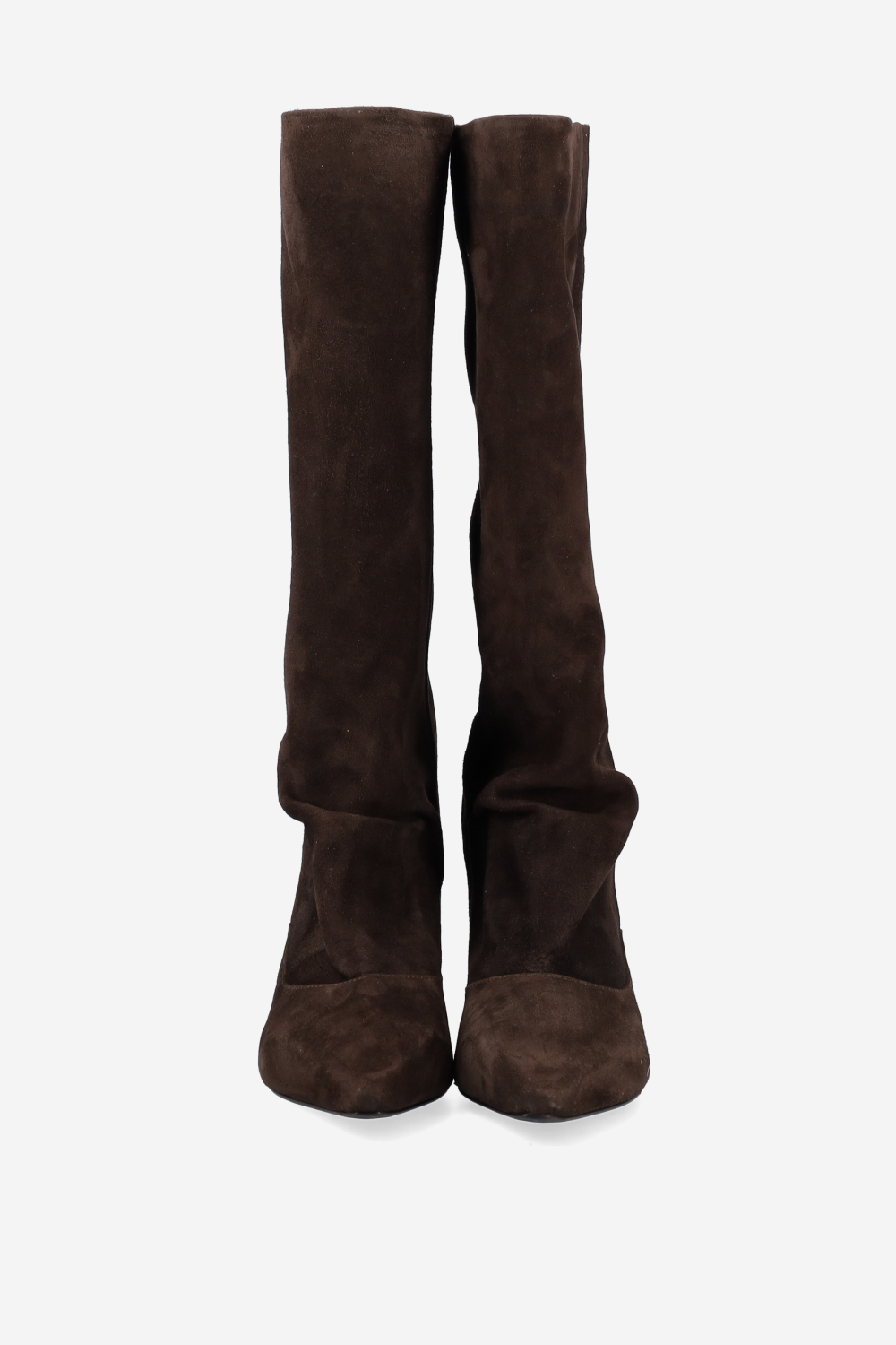 Pointed-toe suede boots