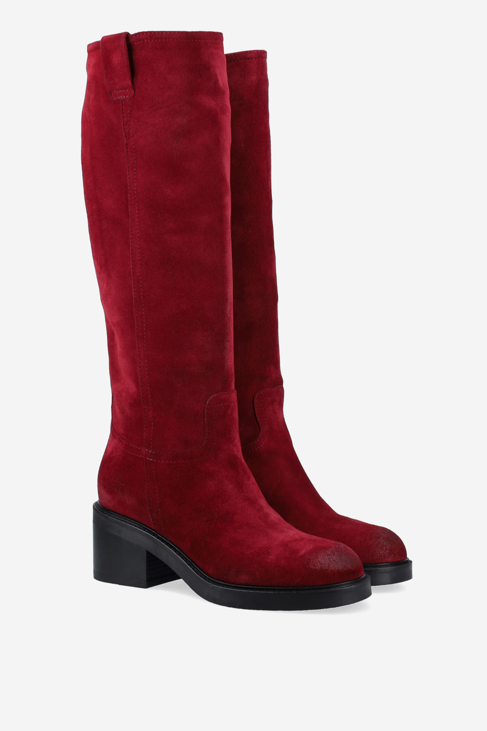 Knee-high suede boots