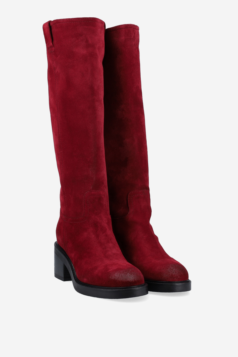 Knee-high suede boots