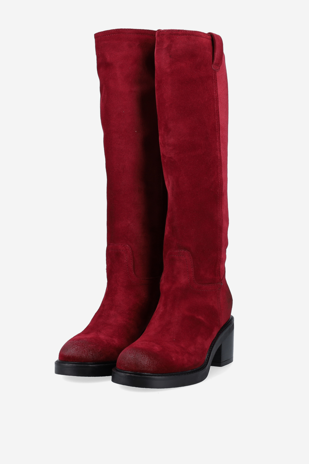 Knee-high suede boots