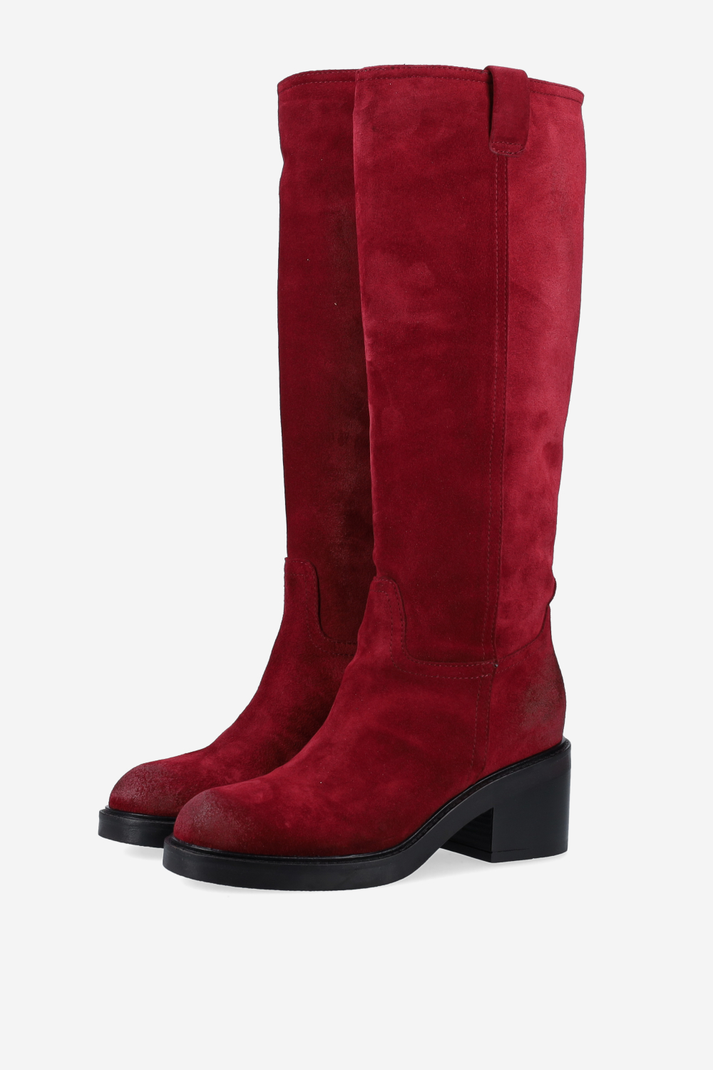 Knee-high suede boots