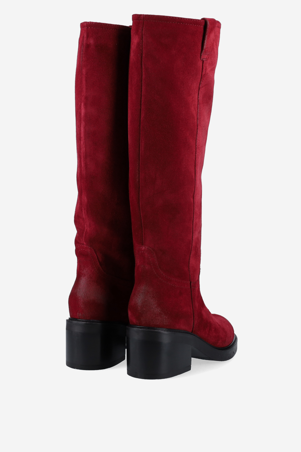 Knee-high suede boots