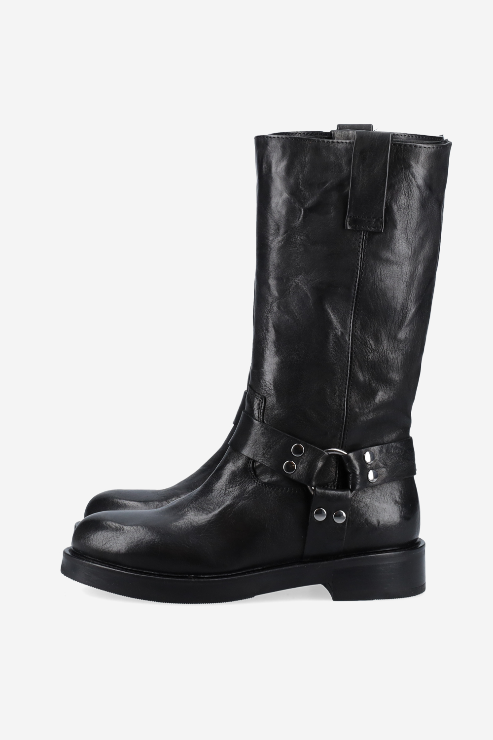 Buckled leather boots