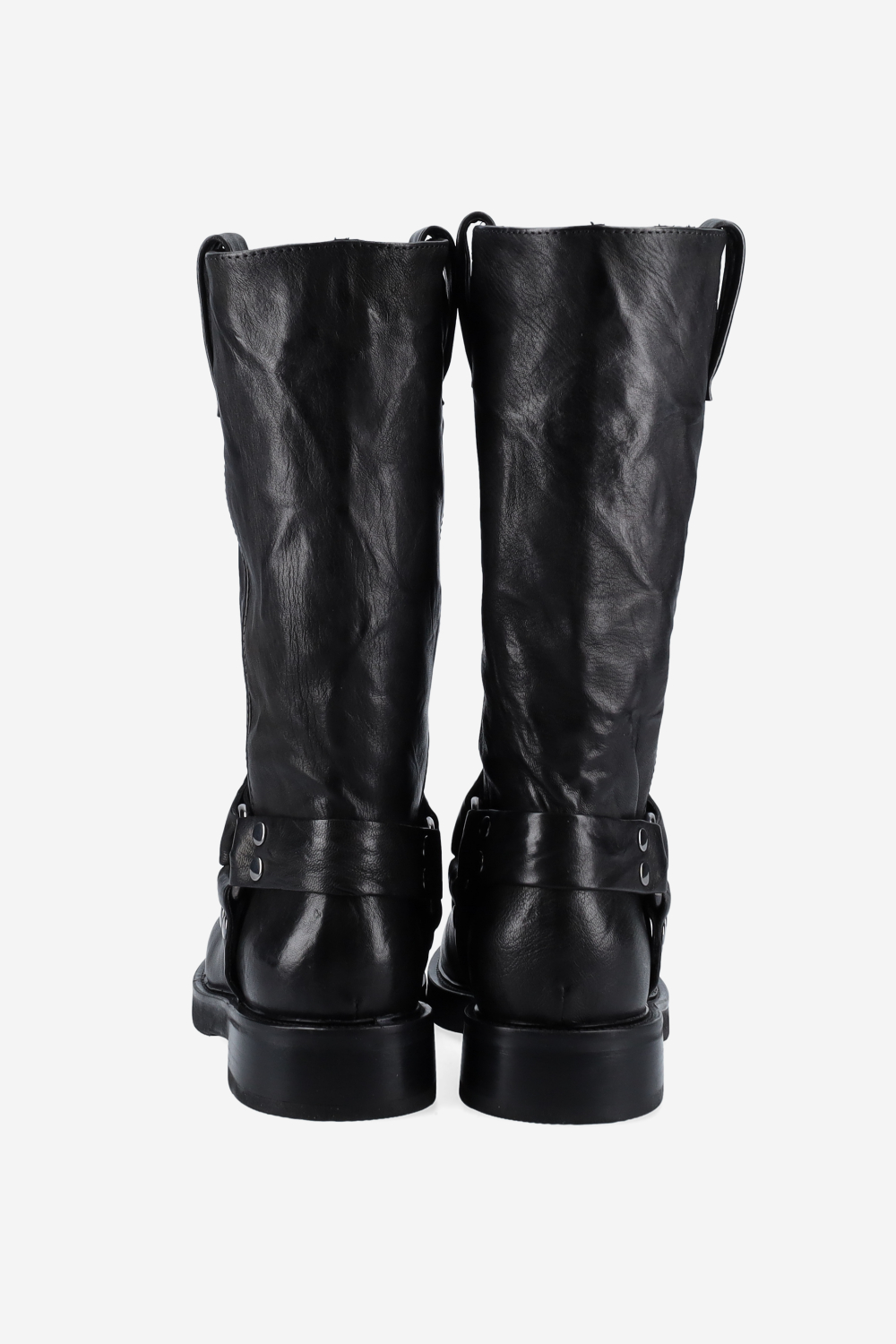 Buckled leather boots