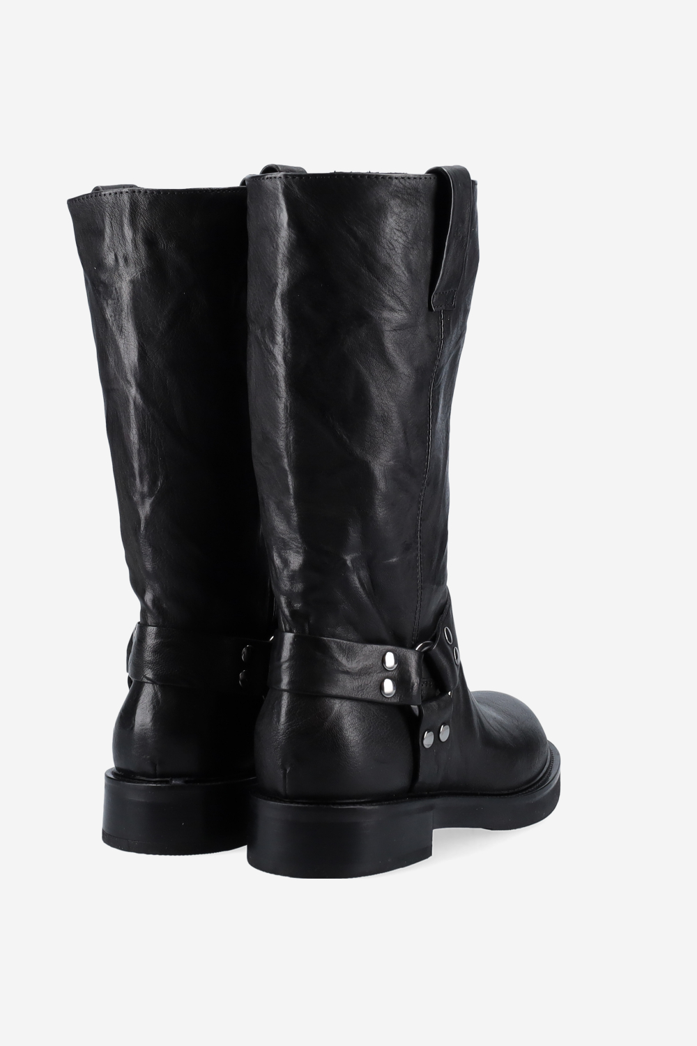 Buckled leather boots