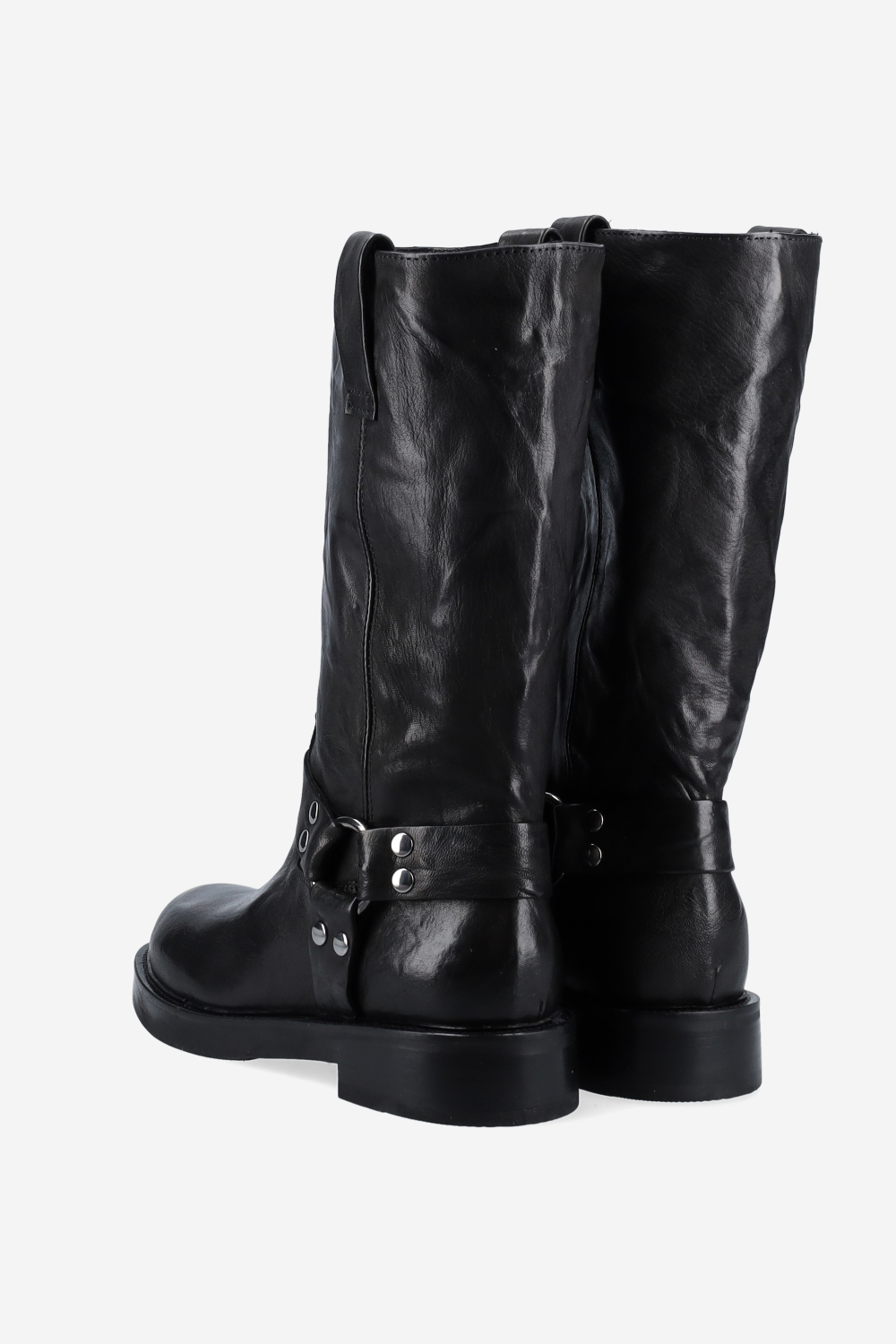 Buckled leather boots