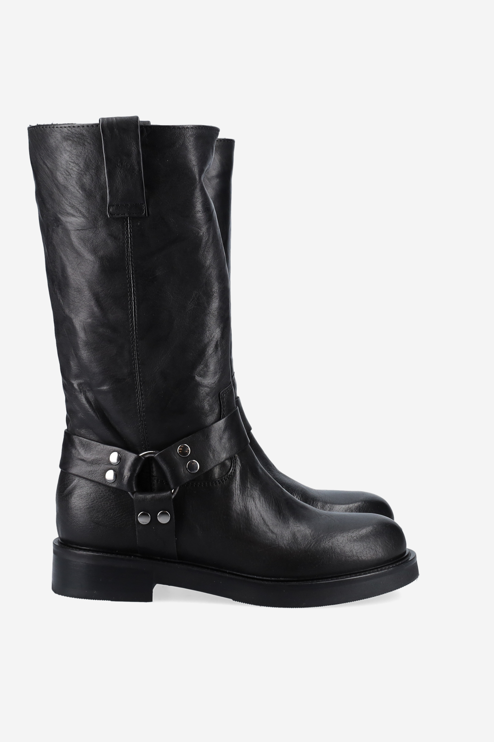 Buckled leather boots