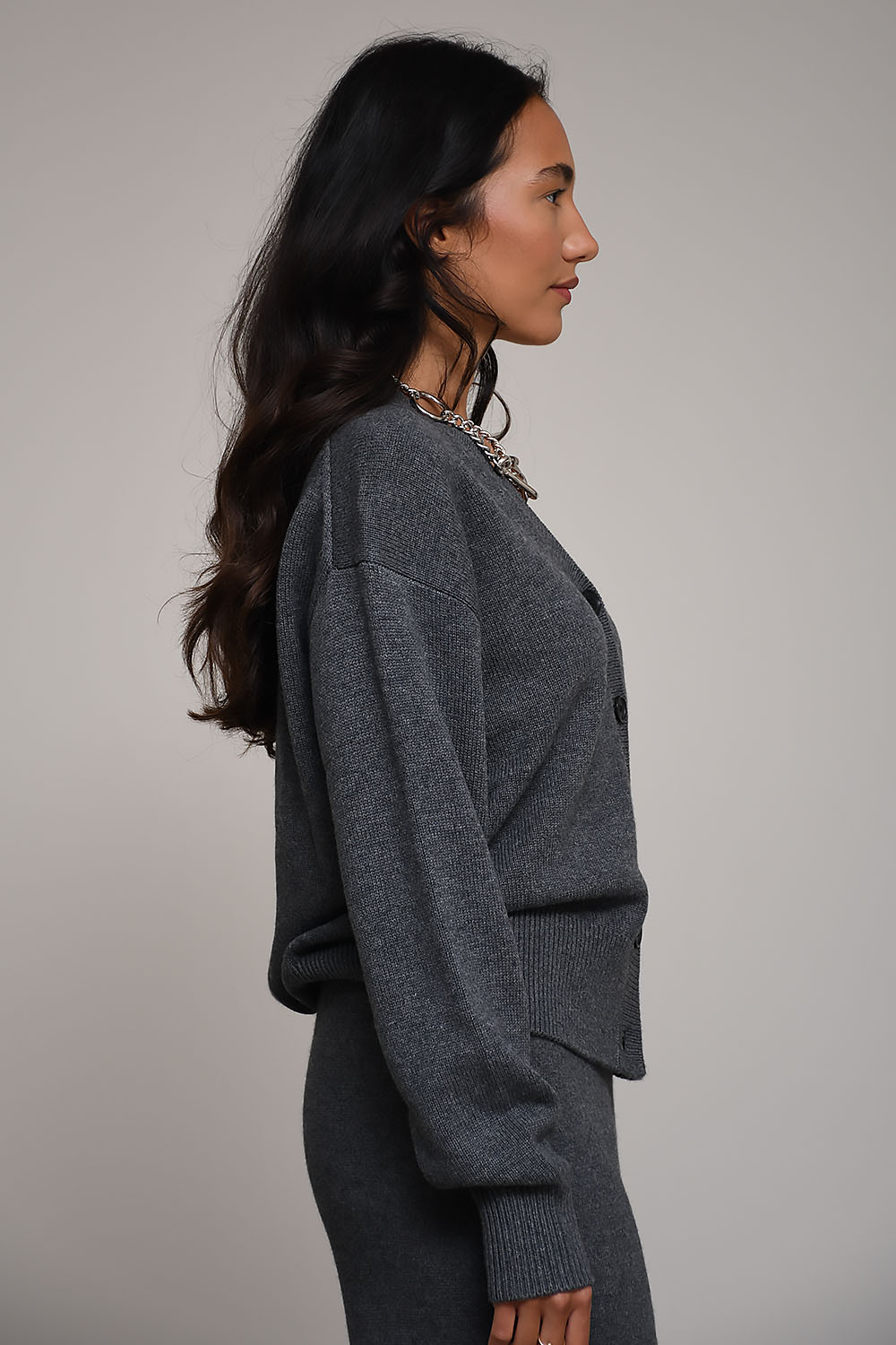 Rhea - Knitted wool heavy cardigan