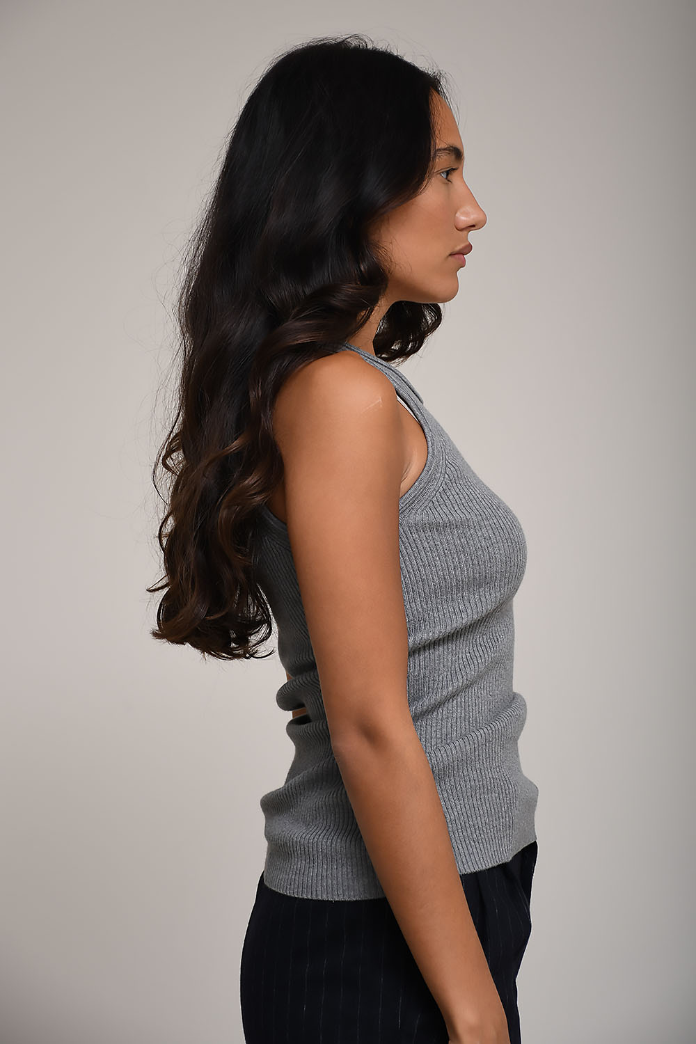 Rhea - Ribbed cotton/cashmere tank top