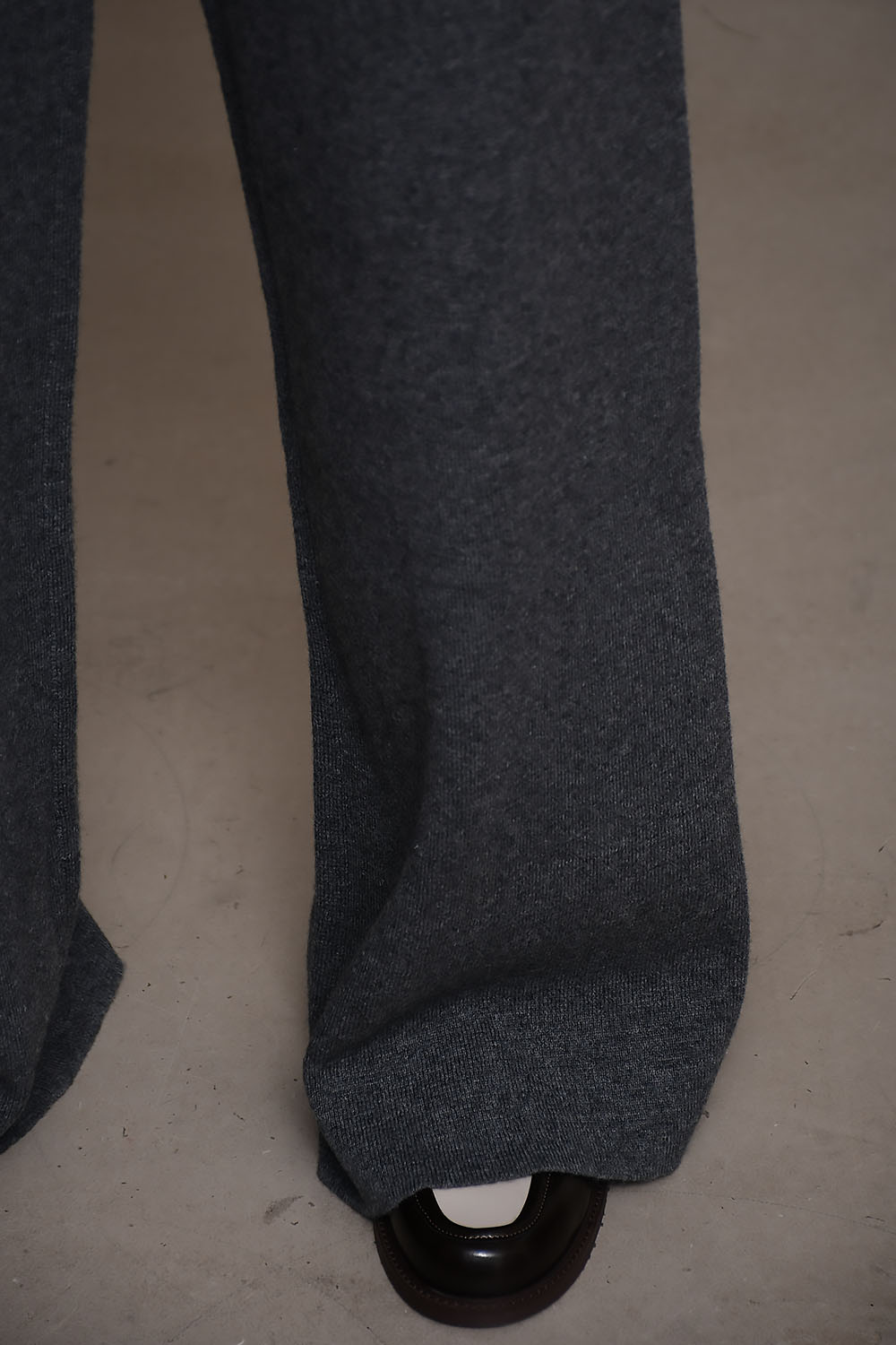 Knitted wool/cashmere wide-leg pants
