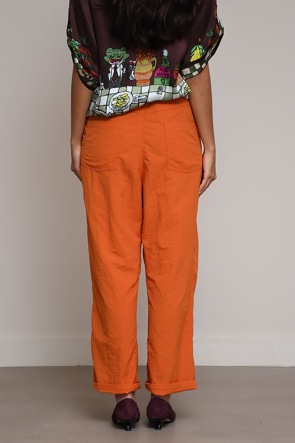 Denim nylon hakama trousers