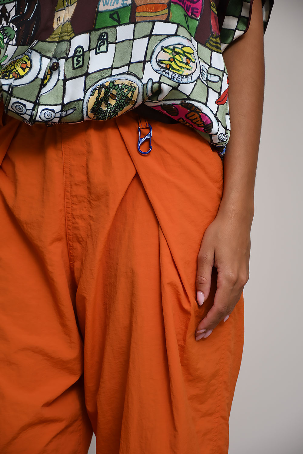 Denim nylon hakama trousers