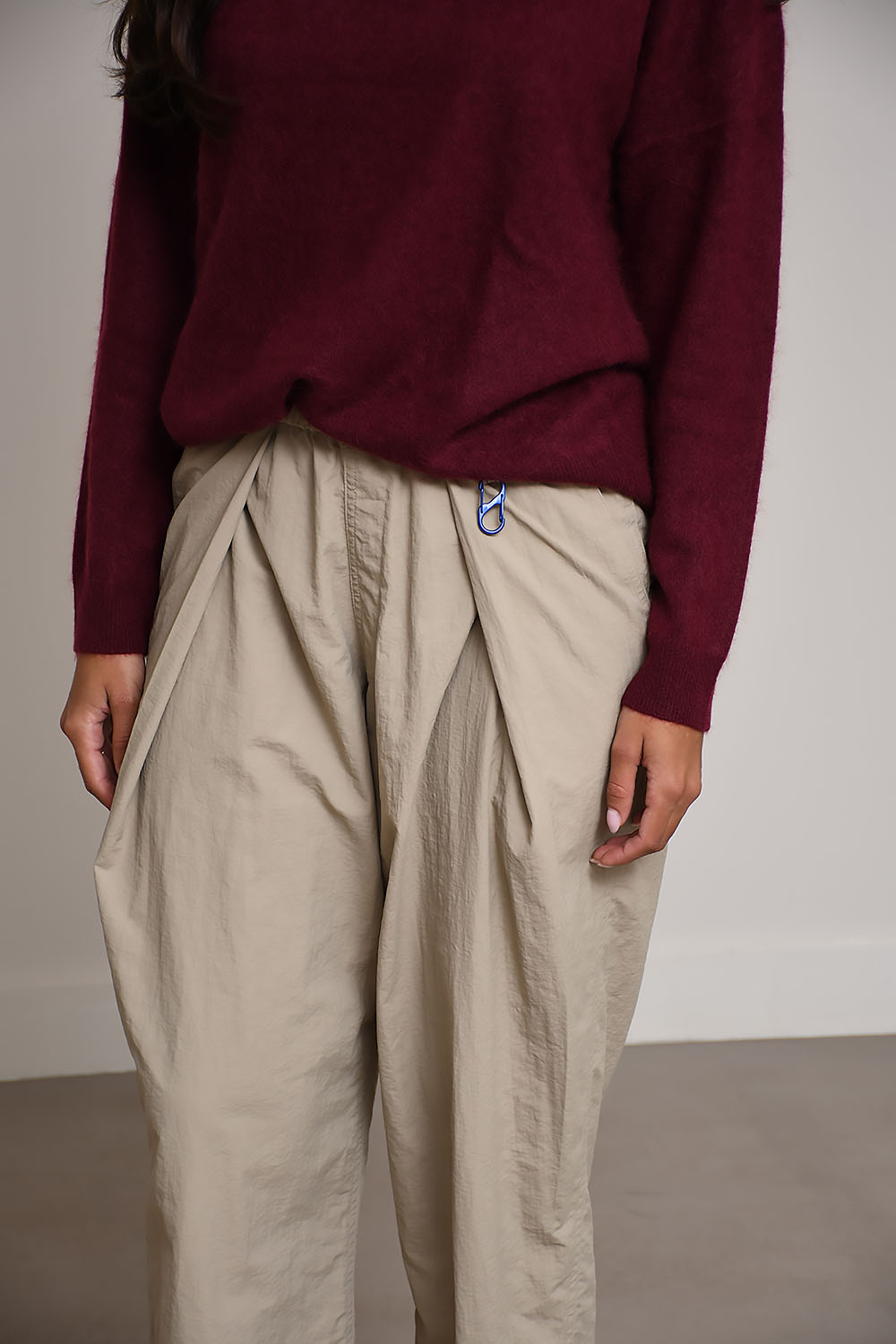 Denim nylon hakama trousers