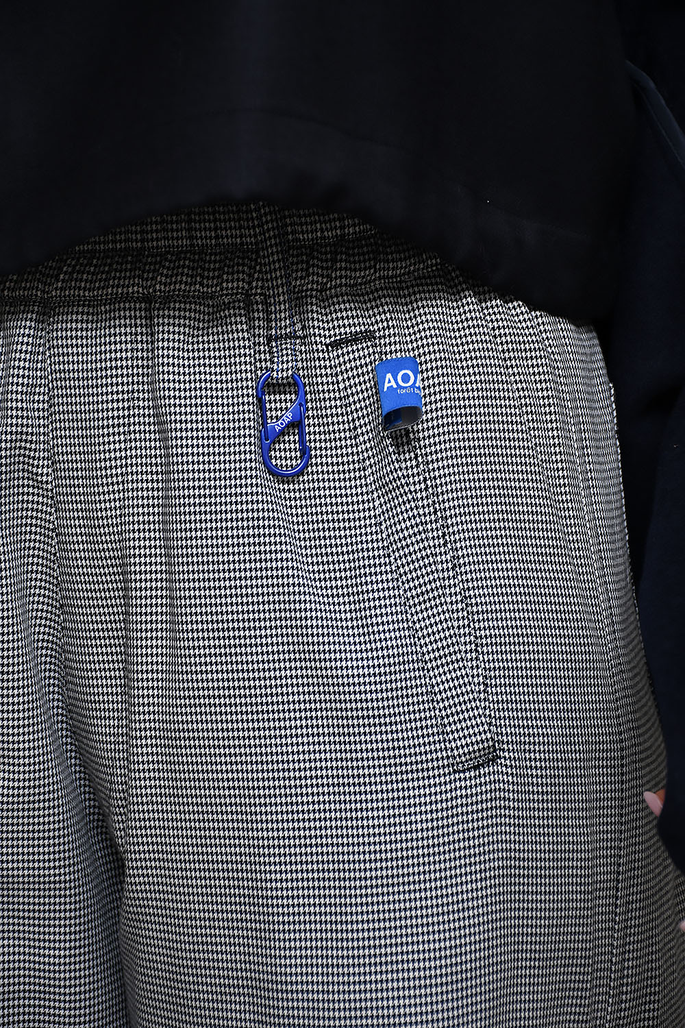 Patterned checked reversible pants