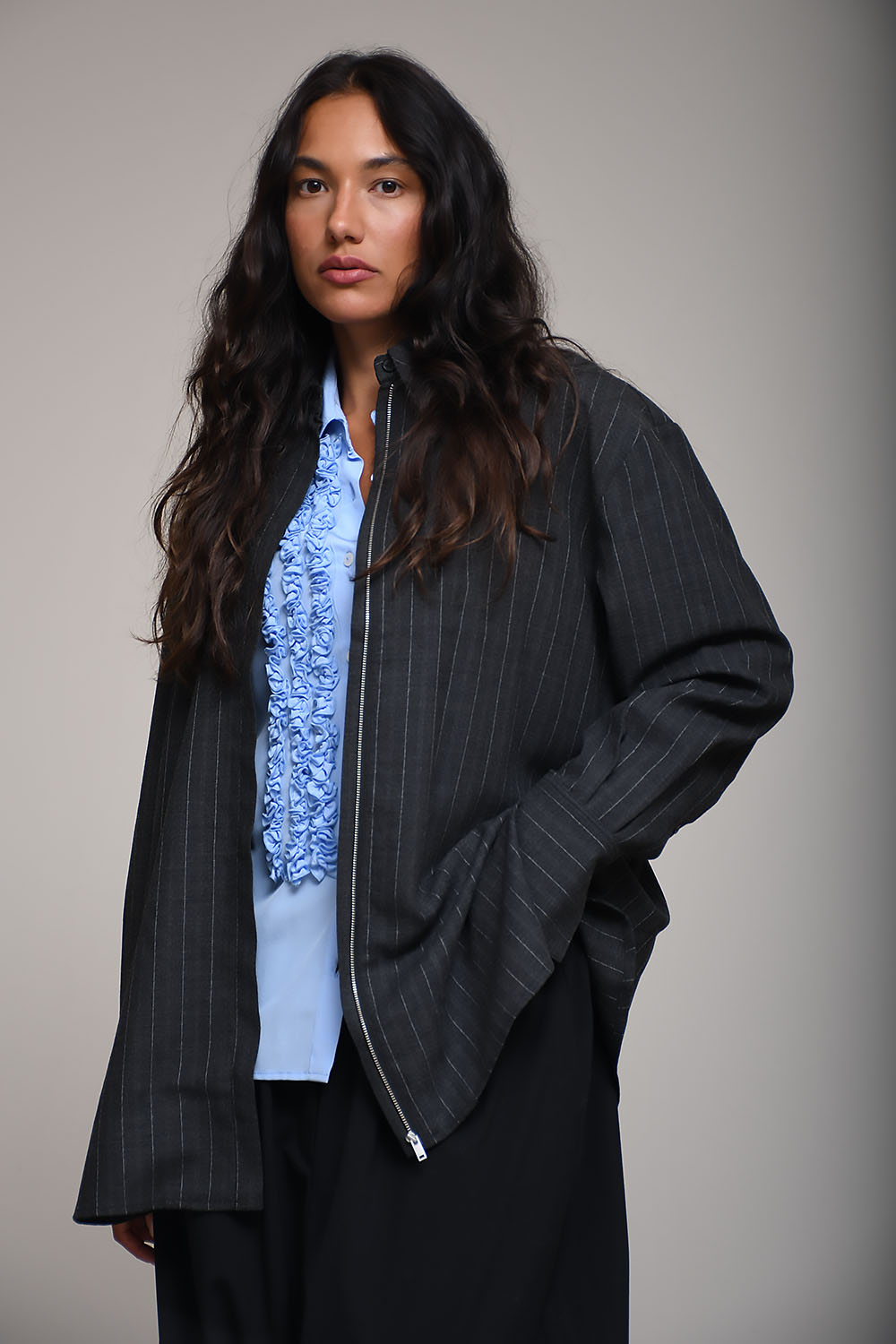 MKDT Studio - Selenia pinstripe light wool shirt