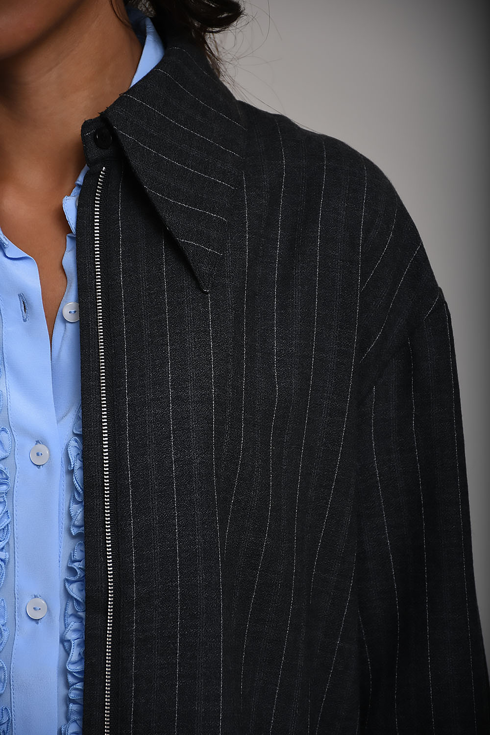 Selenia pinstripe light wool shirt