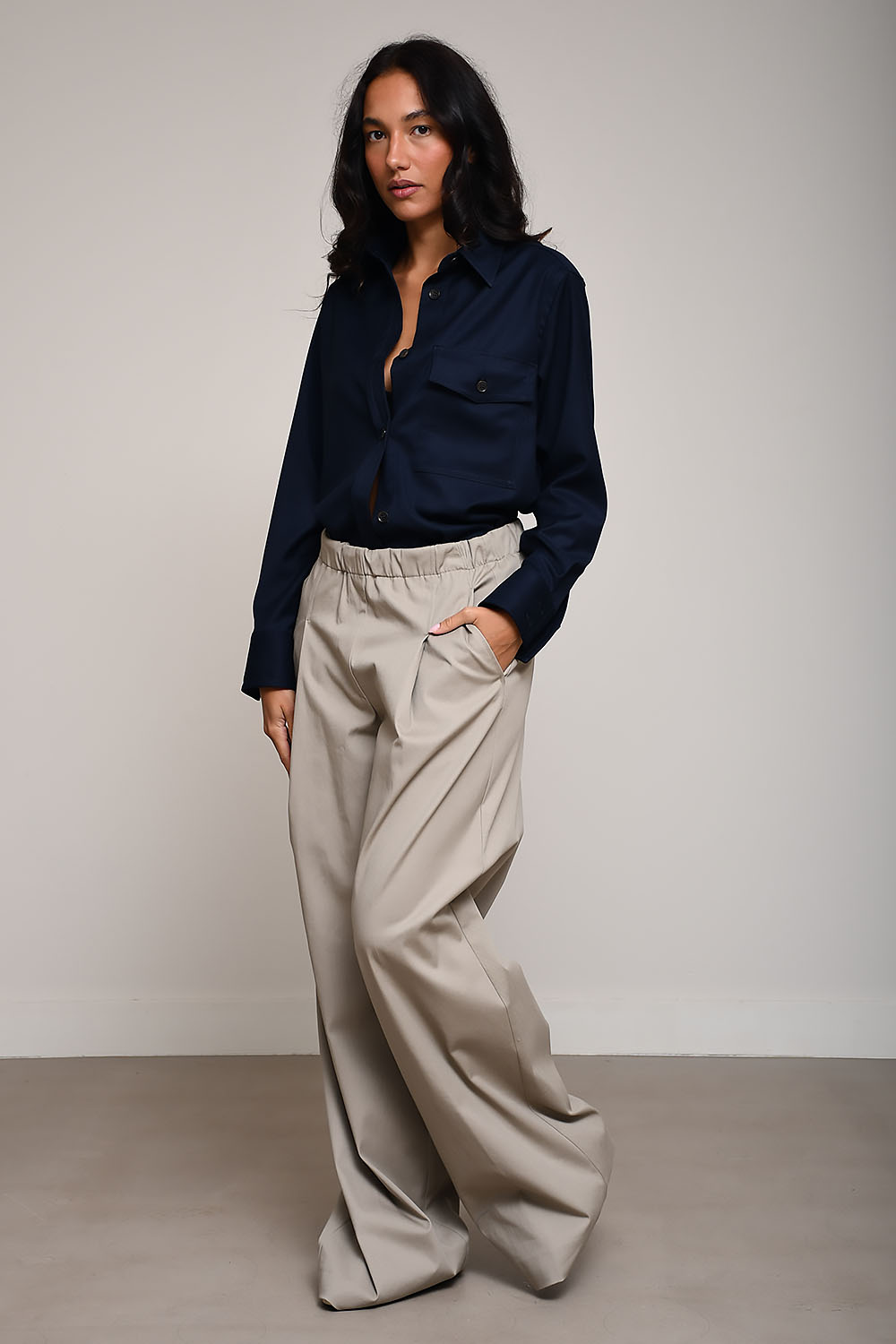 X collection Antwerp - Cotton twill stretch loose pants