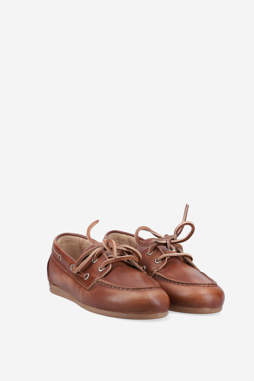 Brushed leather boat loafers