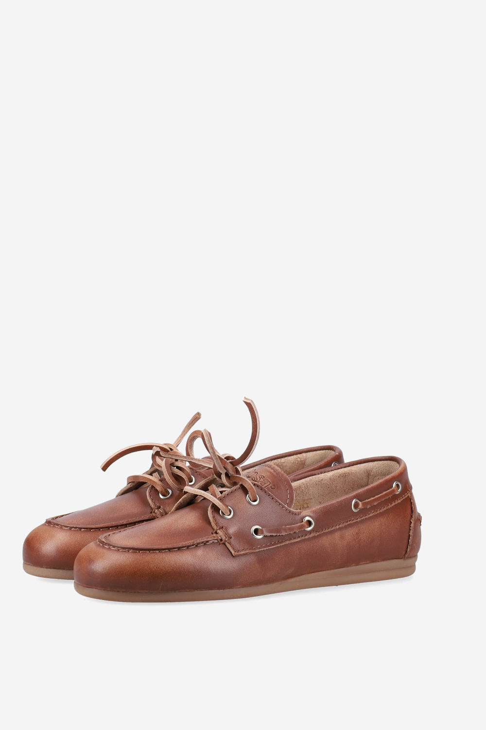 Brushed leather boat loafers