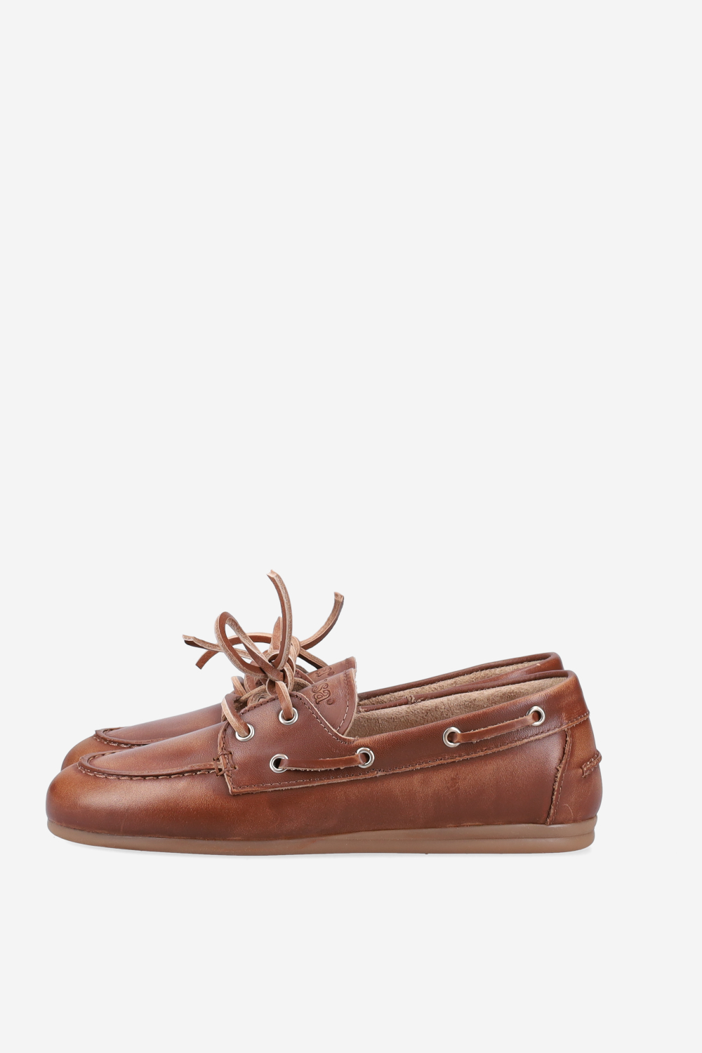 Brushed leather boat loafers