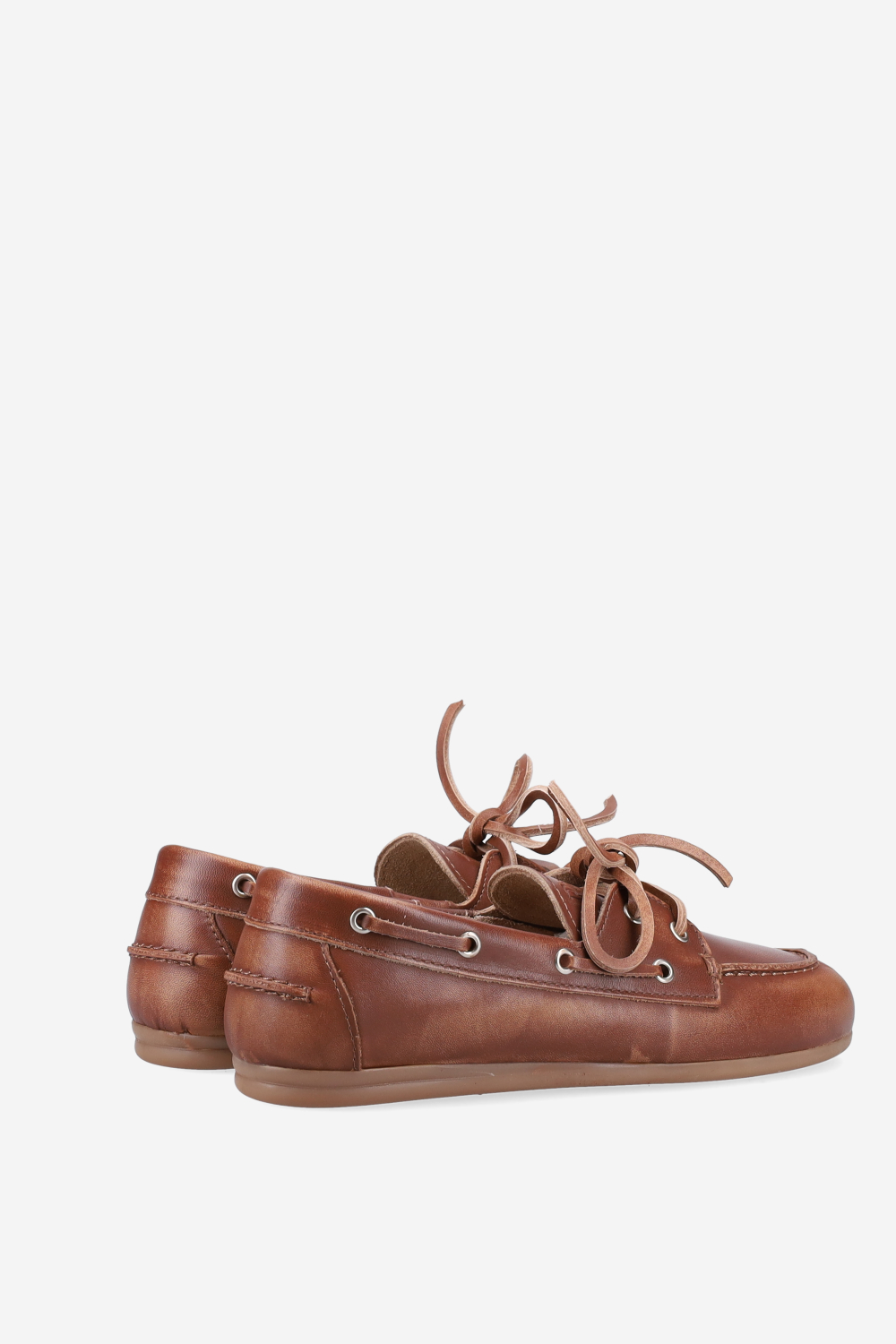 Brushed leather boat loafers