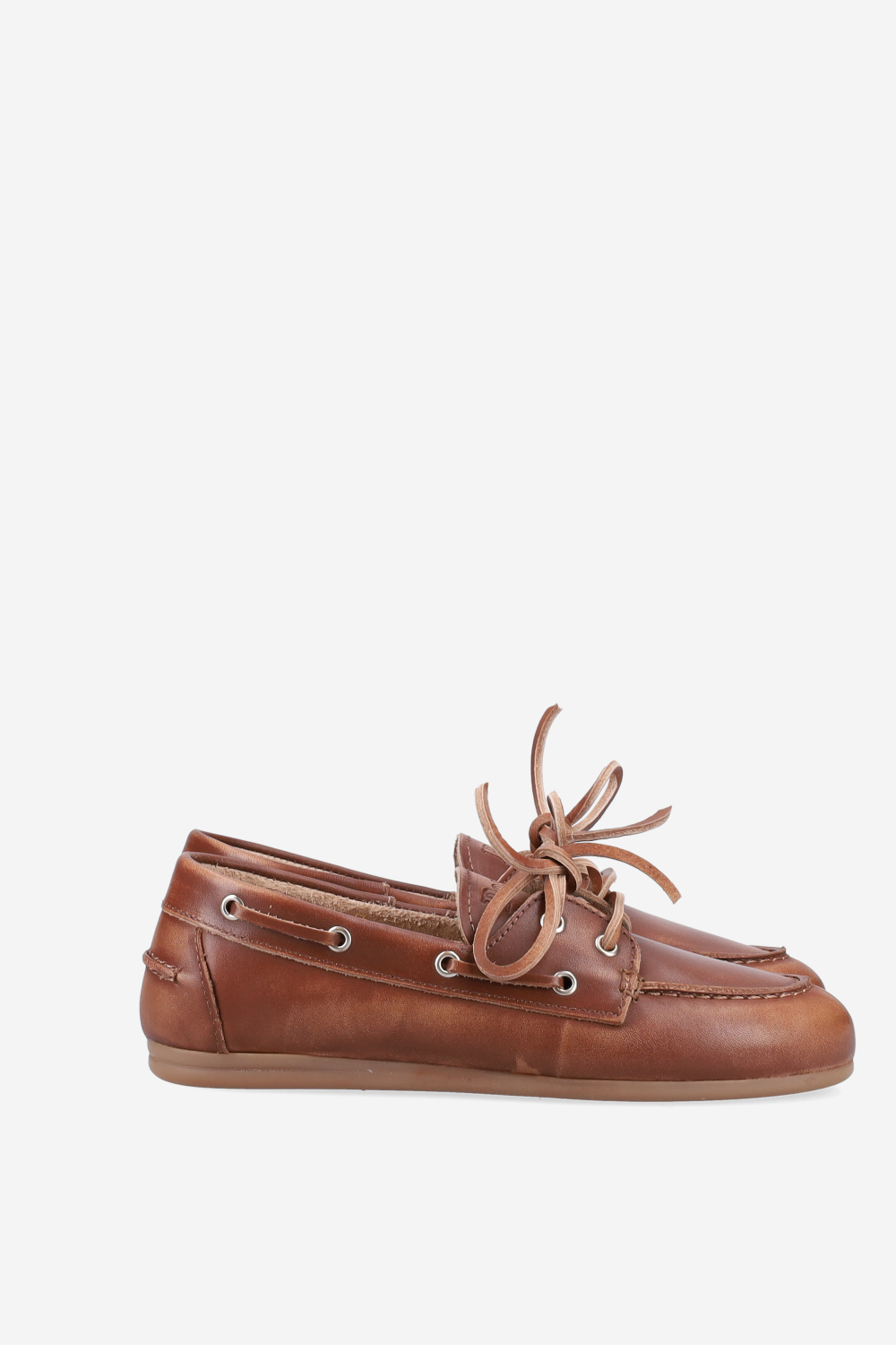 Brushed leather boat loafers