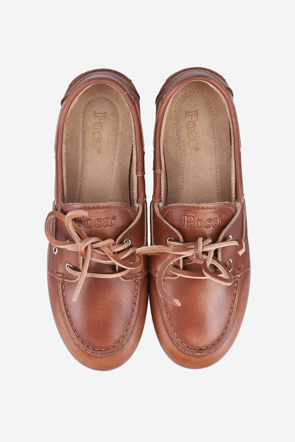 Brushed leather boat loafers