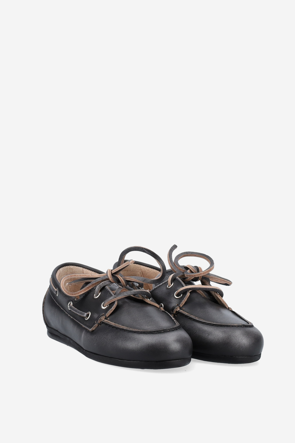 Brushed leather boat loafers