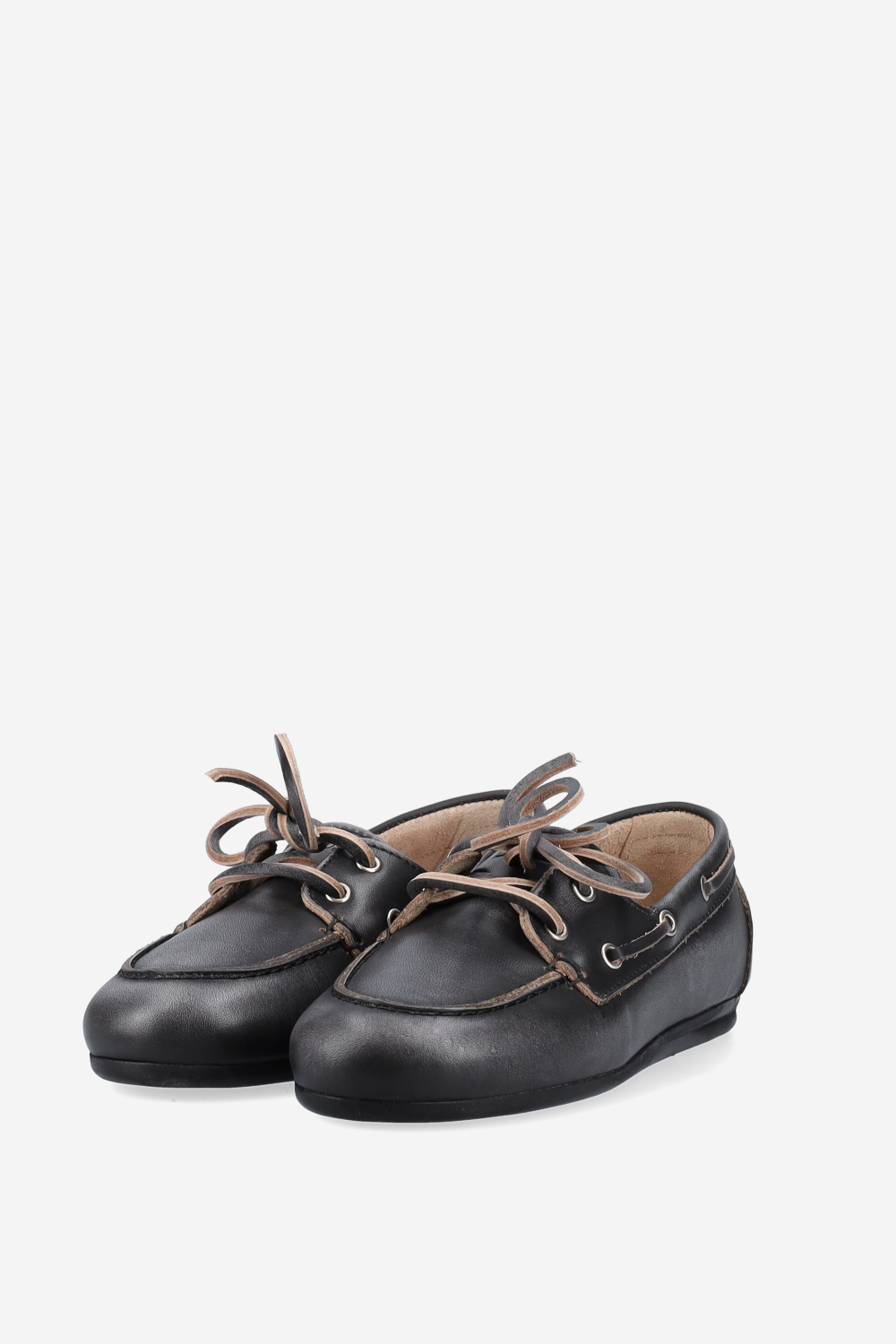 Brushed leather boat loafers