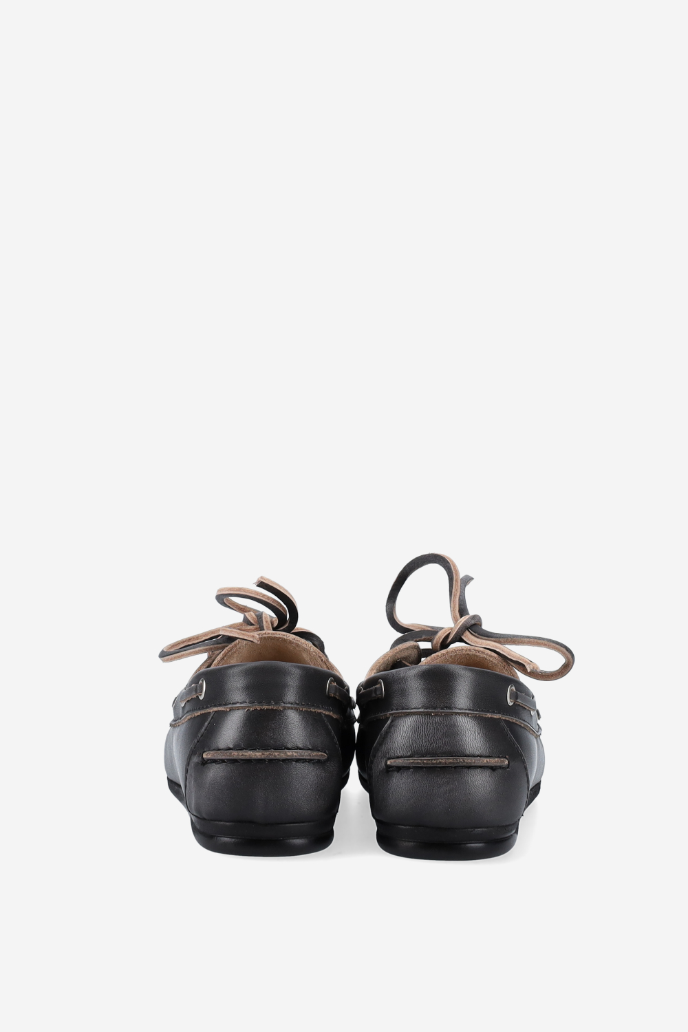 Brushed leather boat loafers
