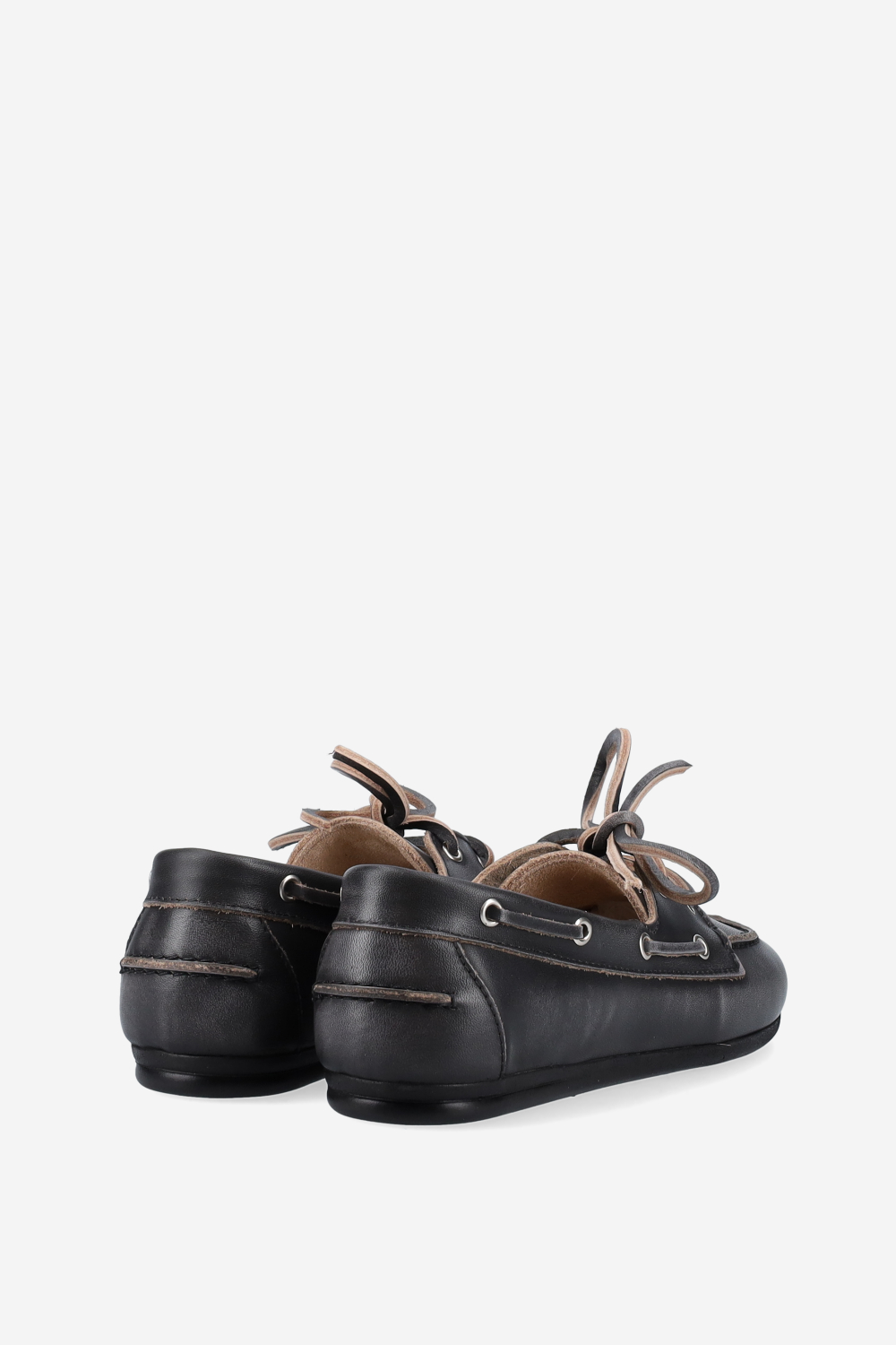 Brushed leather boat loafers