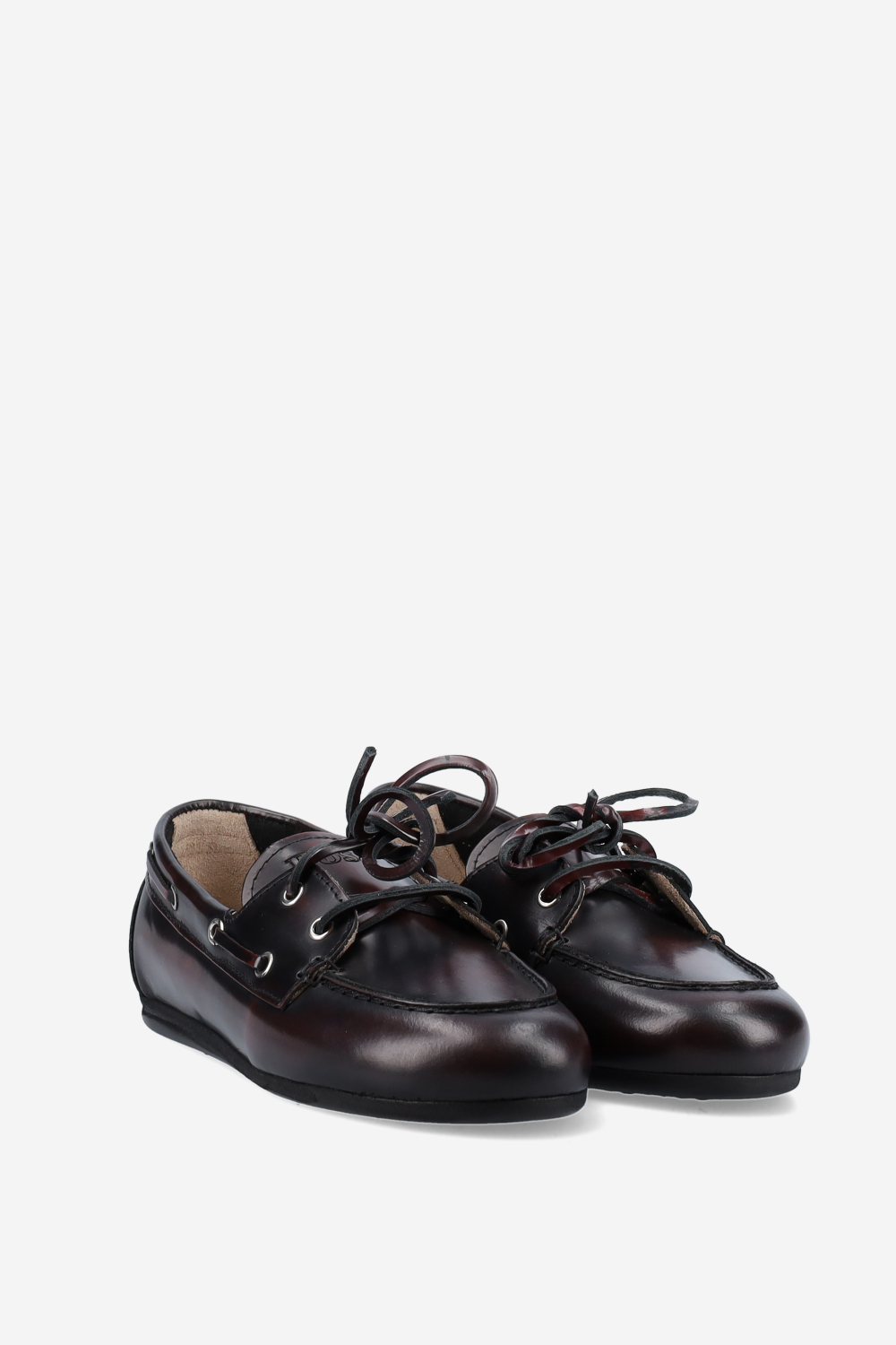 Brushed leather boat loafers
