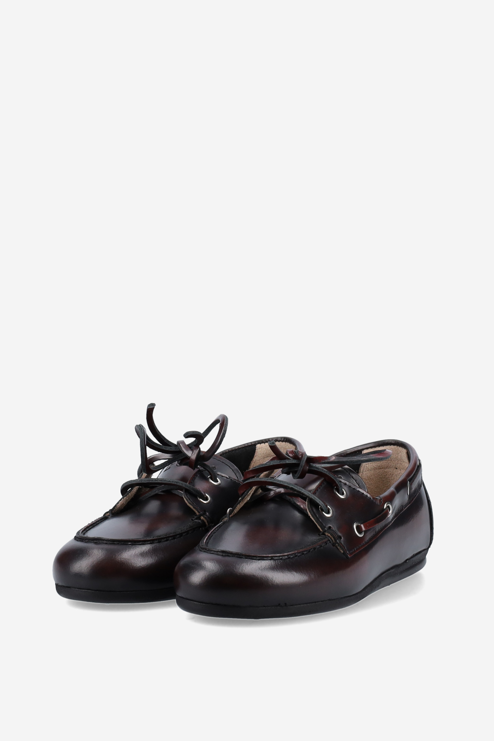 Brushed leather boat loafers