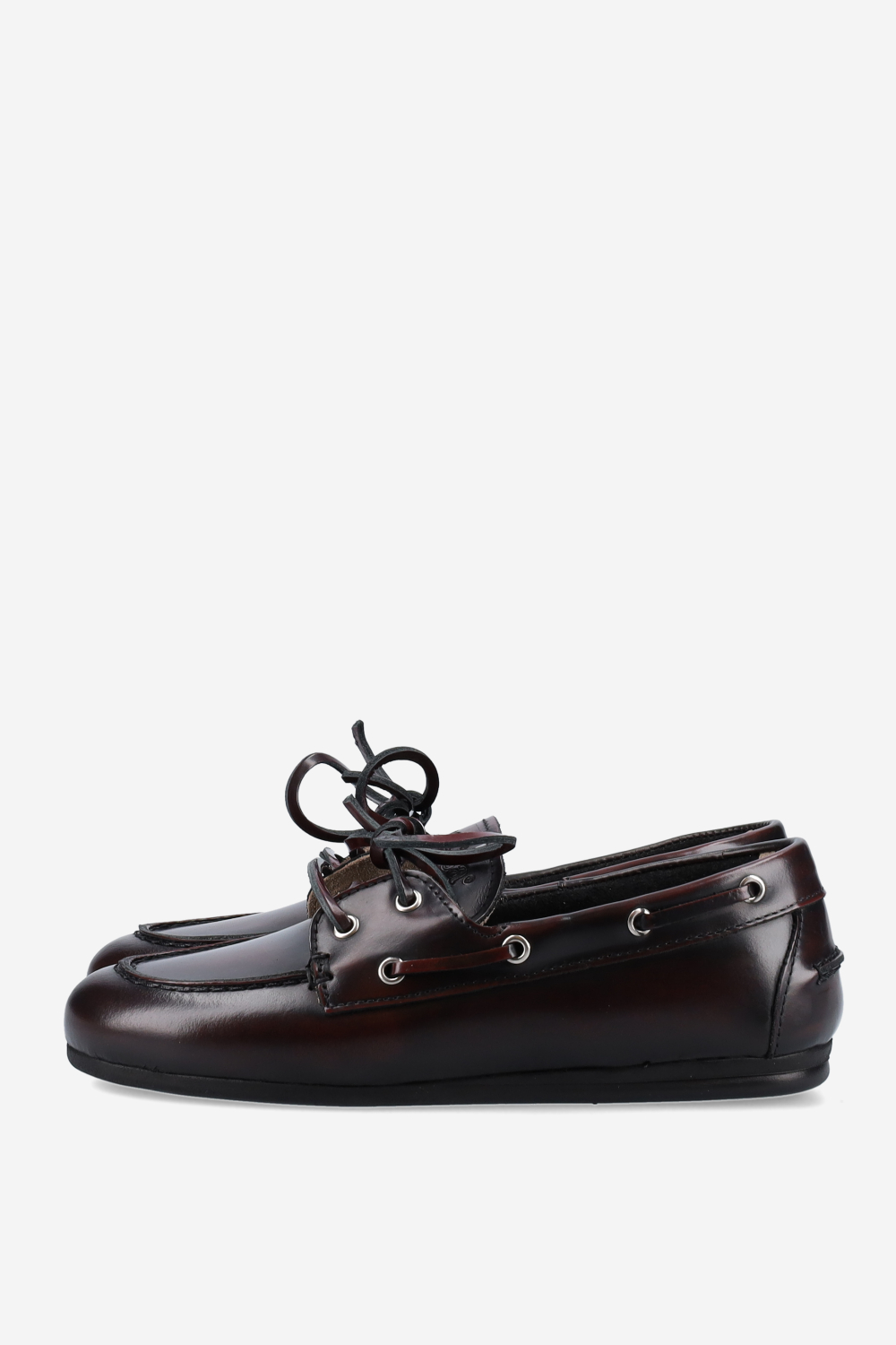 Brushed leather boat loafers