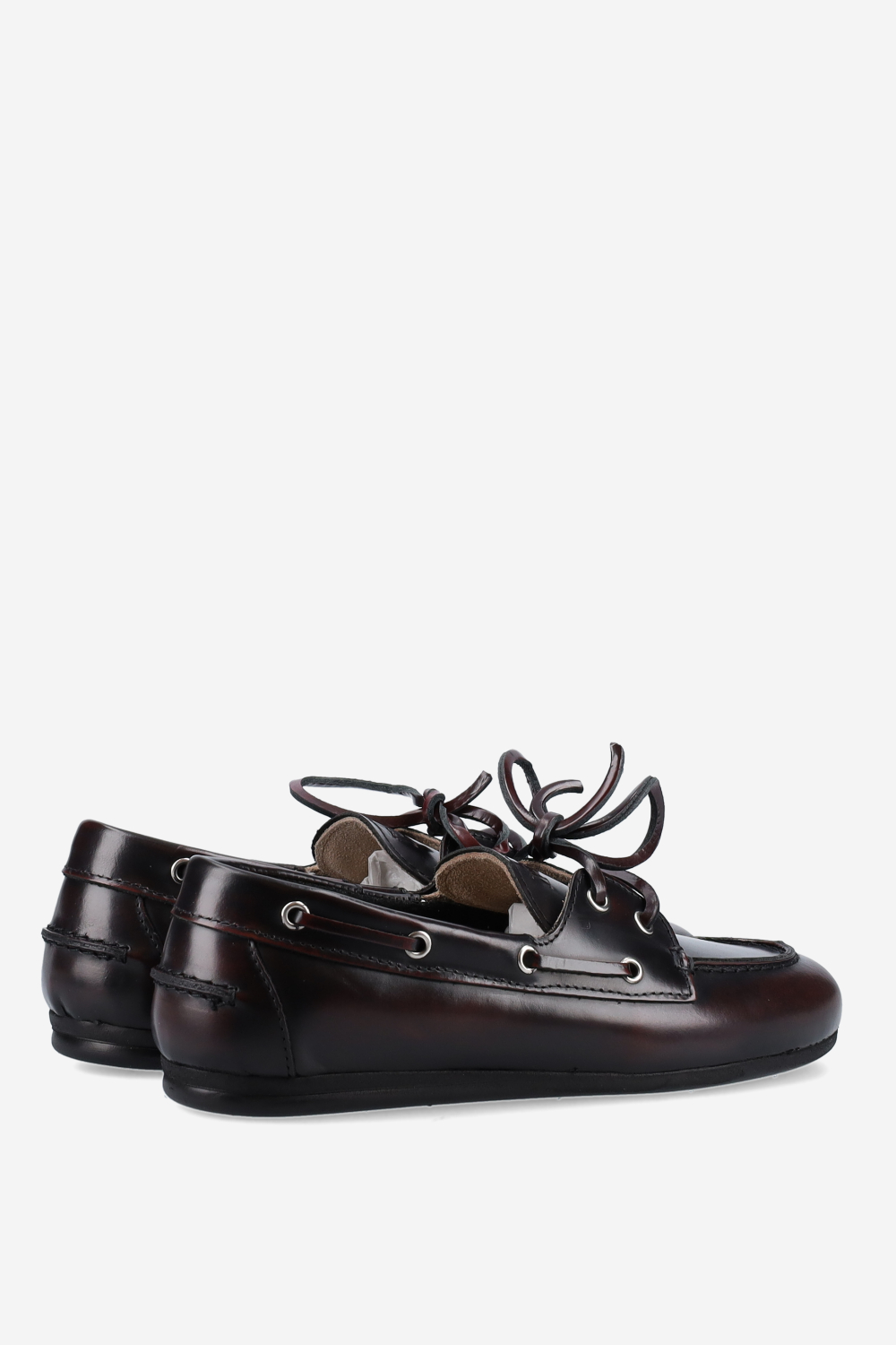Brushed leather boat loafers