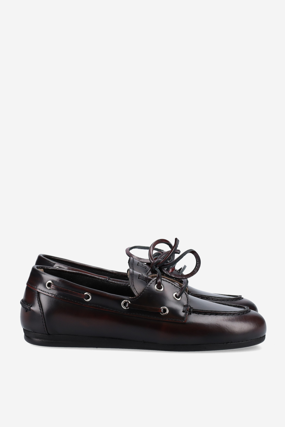 Brushed leather boat loafers