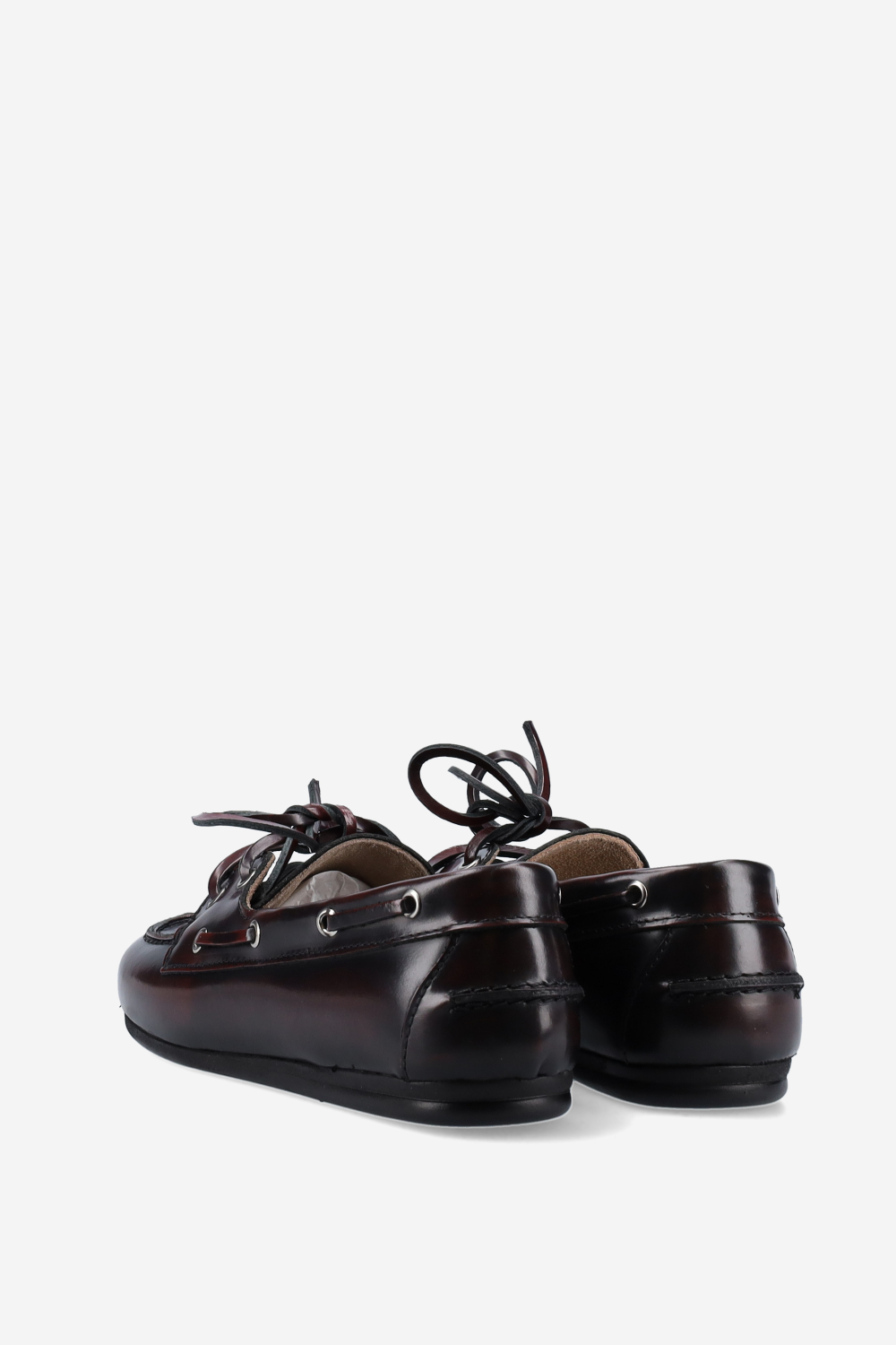 Brushed leather boat loafers