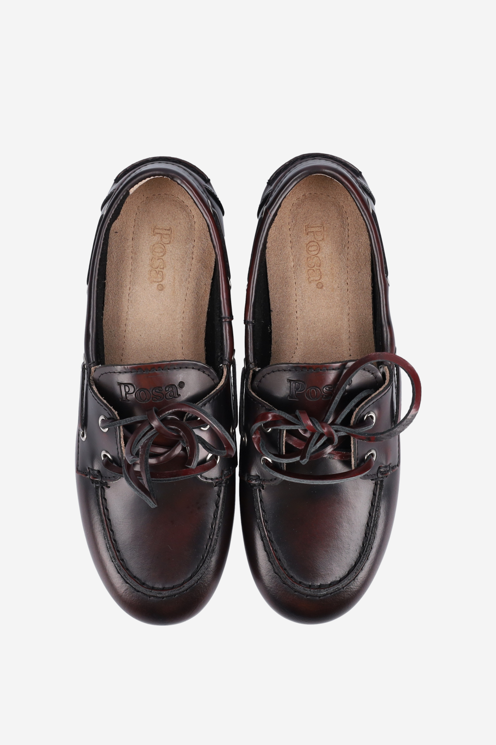 Brushed leather boat loafers