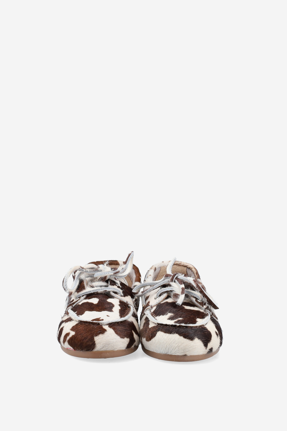 Cow hair leather boat loafers