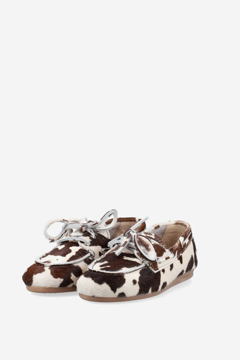 Cow hair leather boat loafers