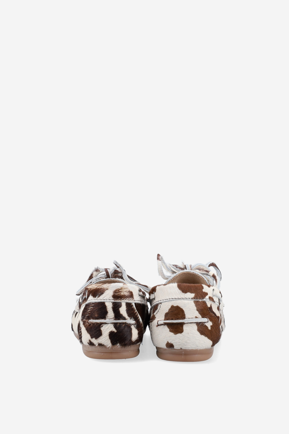 Cow hair leather boat loafers