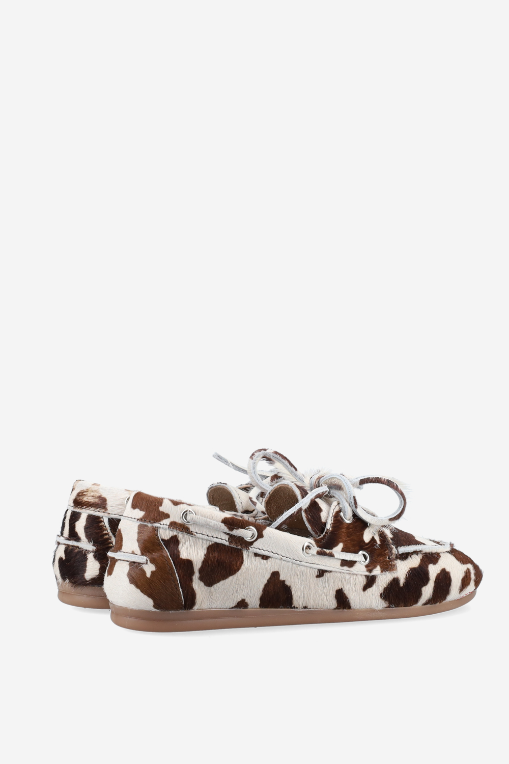 Cow hair leather boat loafers