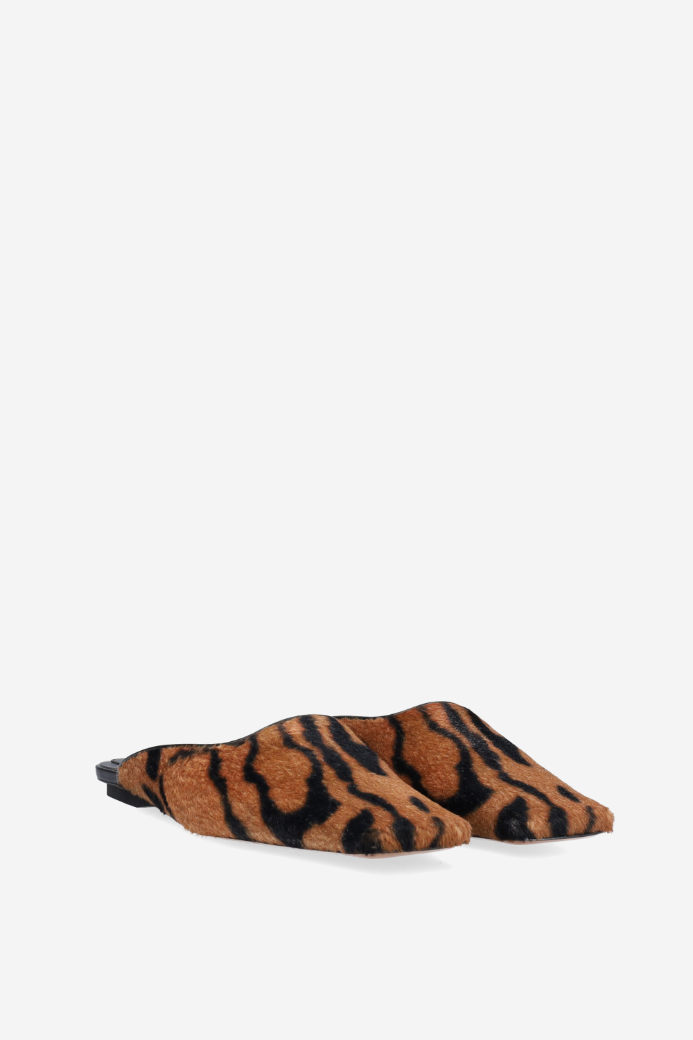 Velvet pattern print mules