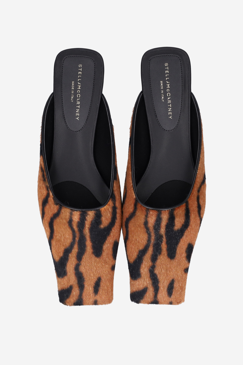 Velvet pattern print mules