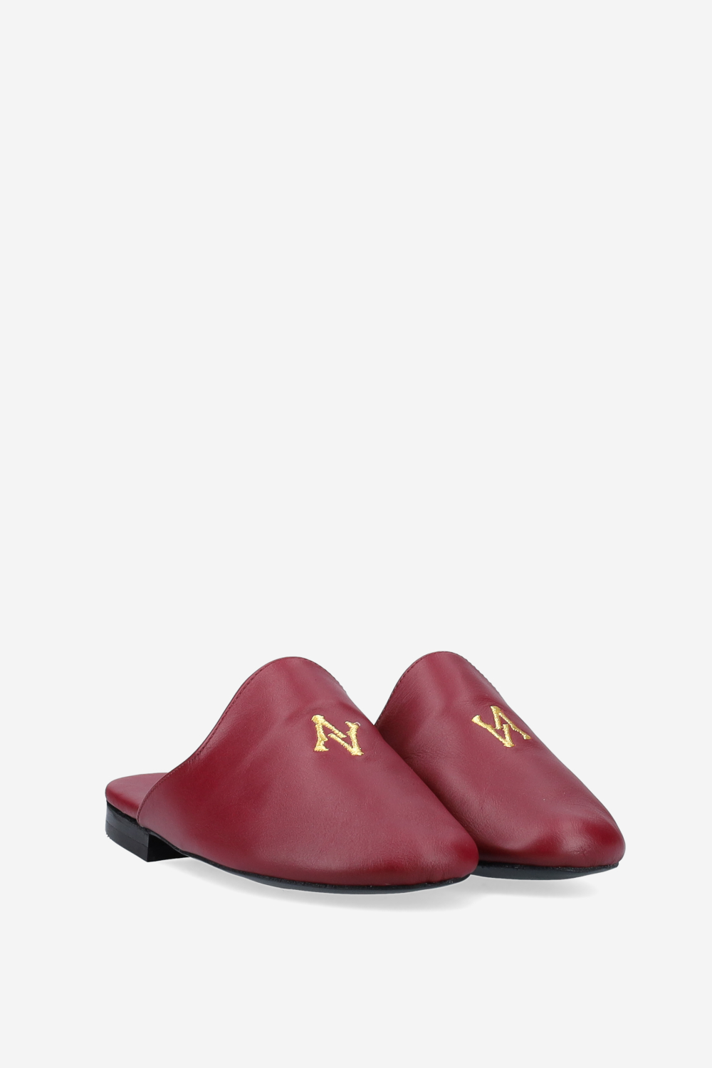 AV logo embroidered leather mules