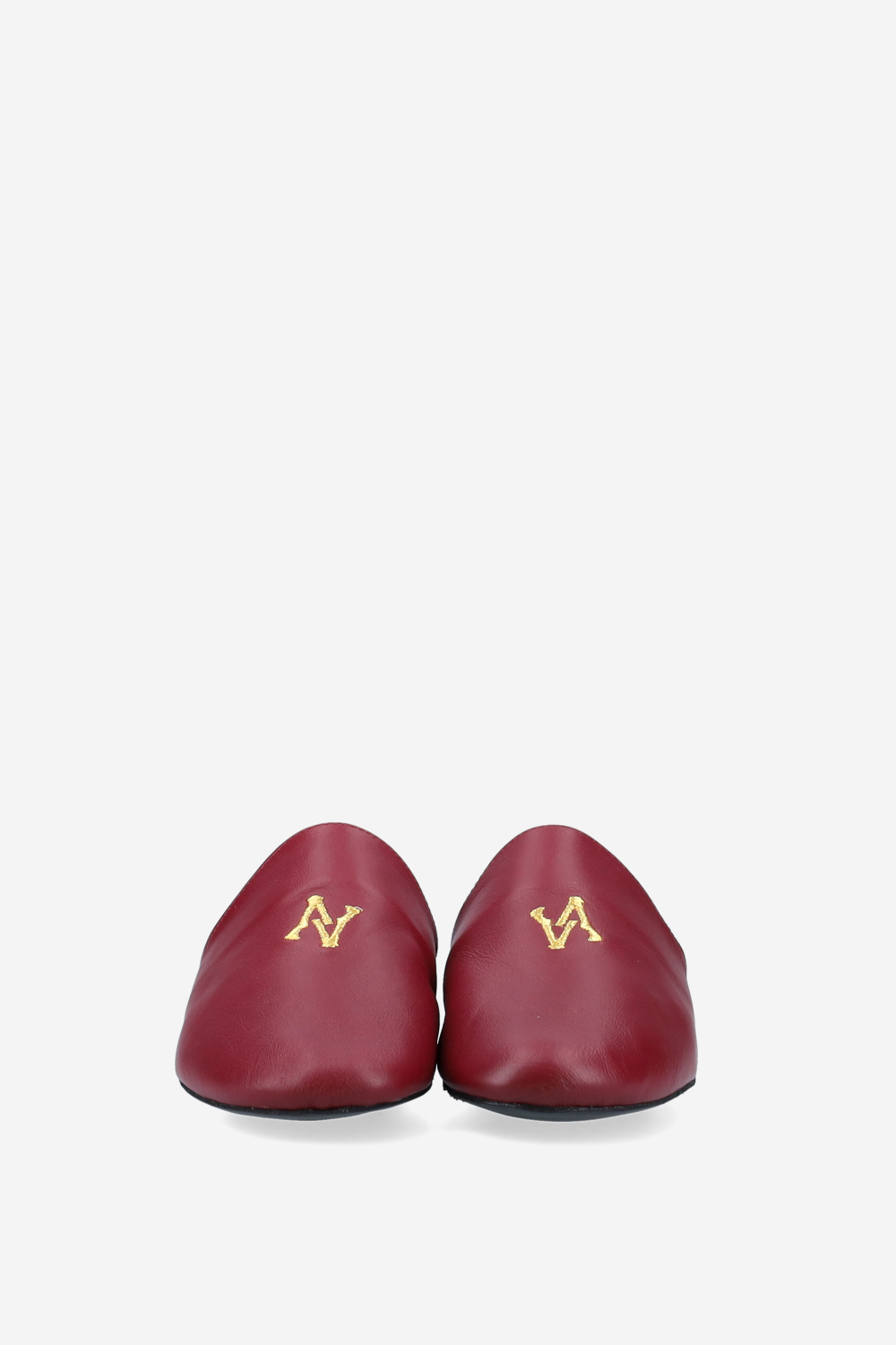 AV logo embroidered leather mules