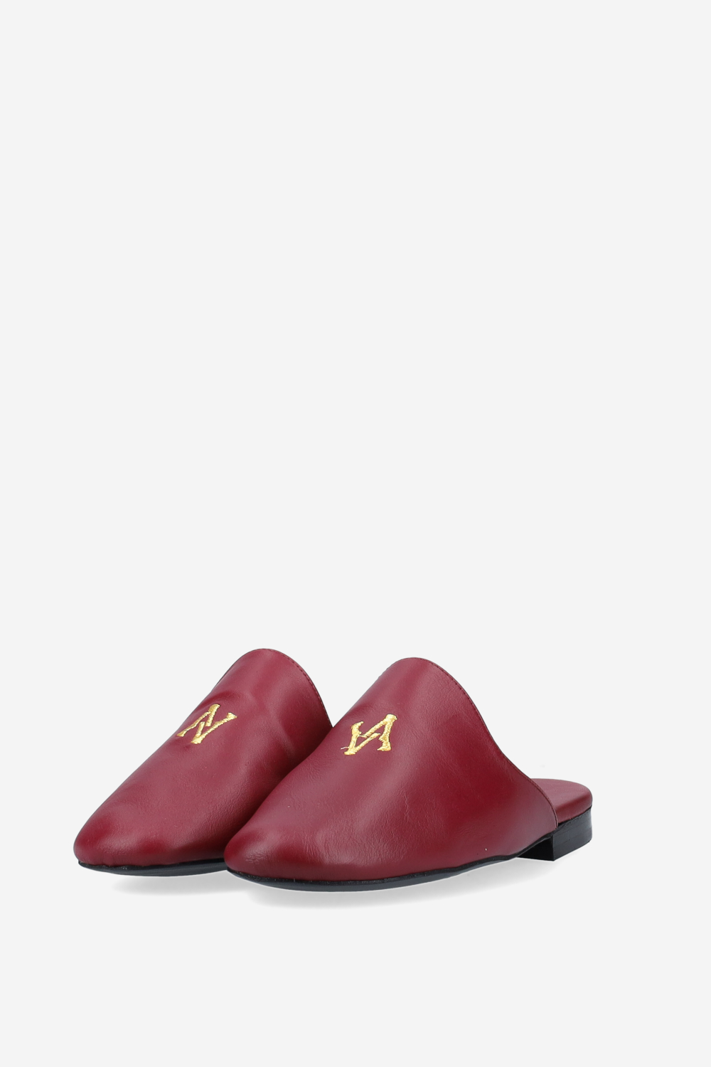 AV logo embroidered leather mules