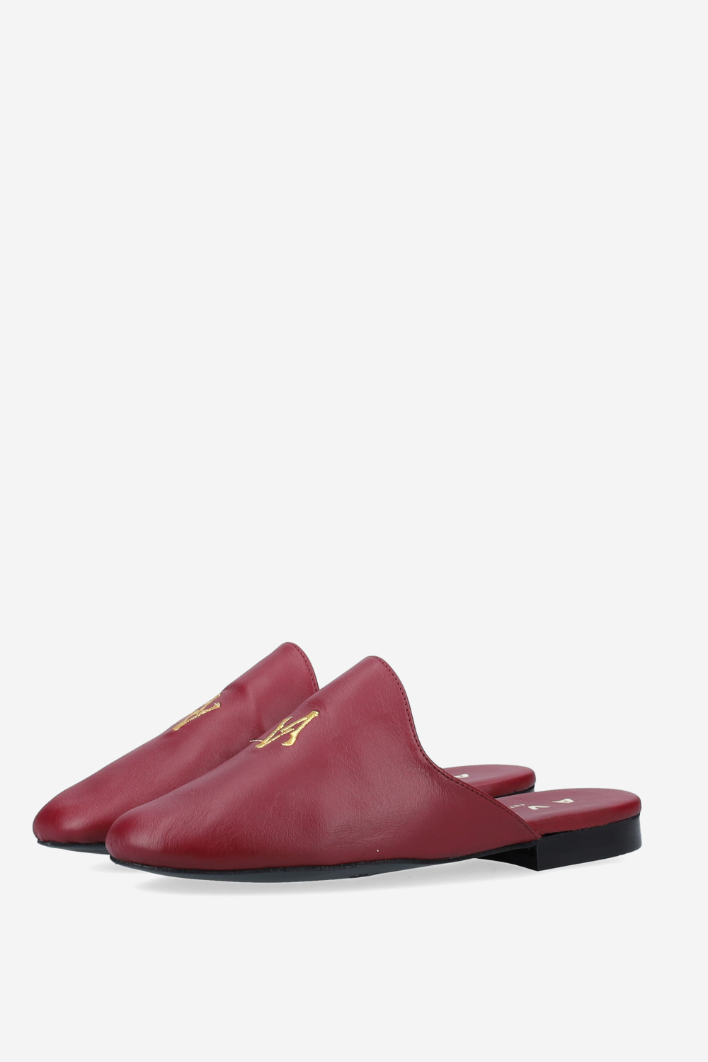 AV logo embroidered leather mules